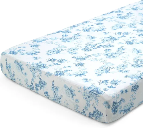 Miniatura 13 de Delta Children Sábanas bajeras para cuna para niñas y niños, sábana bajera 100 % algodón orgánico para colchones estándar de cuna y niños pequeños