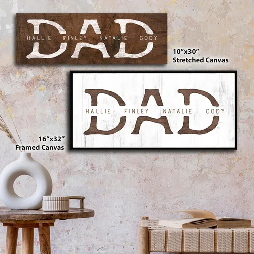 Miniatura 2 de Personal-Prints Arte Personalizado de PAPÁ e Hijos Personalizado con Todos los Nombres de los Niños Regalo Único y Personalizado para el Día
