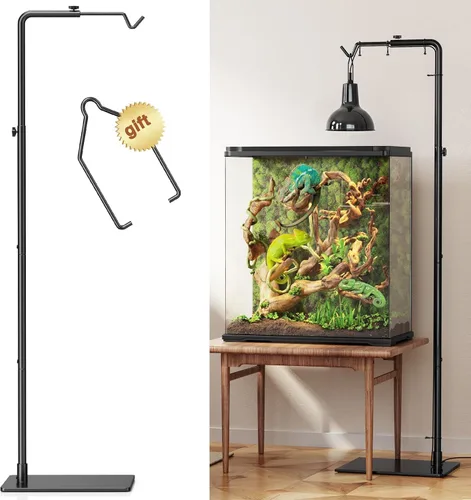 Miniatura 10 de Soporte de lámpara de calor para reptiles ajustable de 18 a 32 pulgadas: Soporte de luz con base pesada para dragón barbudo, tortuga, serpiente