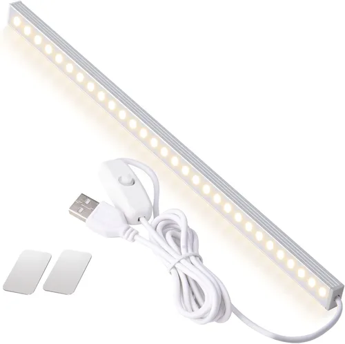 Miniatura 8 de DWEPTU Luz para debajo del gabinete de 12 pulgadas, luz de armario, montaje magnético y de barra, iluminación para el cuidado de los ojos sin 1