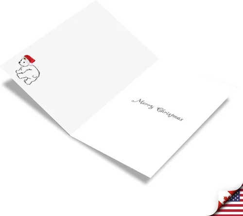 Miniatura 2 de The Best Card Company - Divertida tarjeta de Navidad de animales con sobre - Tarjeta de felicitación para niños, Happy Holidays - Bear Hugs C6327CXSG