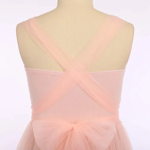 Miniatura 6 de Vestido de maternidad de manga larga con hombros descubiertos para mujer, de tul elegante, ajustado, para baby shower, fotografía, maxi vestido