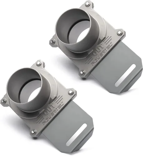 POWERTEC 70325-P2 Compuerta de Aspiración de 2-1/2 Pulgadas, con Anti Obstrucción y Sello contra Fugas de Aire para Recolección de Polvo, Paquete de
