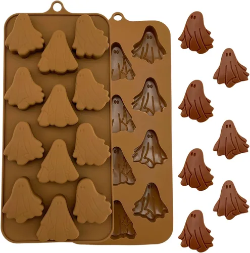 Miniatura 7 de 1 molde de silicona para chocolate de Navidad, hombre de jengibre, árbol de Navidad, Papá Noel, medias, muñeco de nieve y campana, moldes 3D