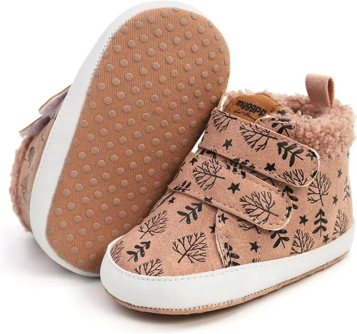 Miniatura 5 de QWZban Zapatos de bebé para niños y niñas, zapatillas de deporte con suela de goma antideslizante, para cuna de bebé, zapatos de vestir