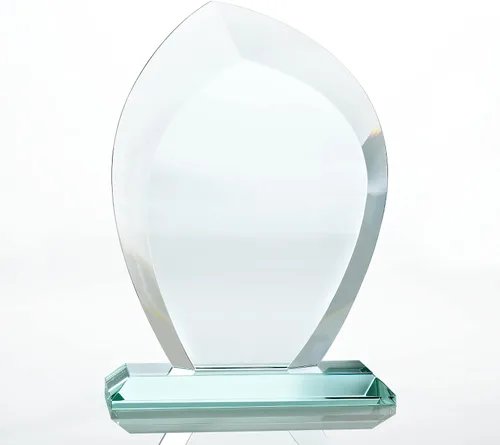 Miniatura 5 de Baudville Trofeo grabado personalizado – Cristal de jade premium – Premio para empleados – Viene en caja de regalo Wisp biselado prémium
