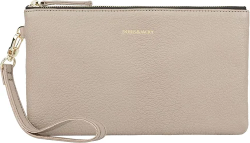 Miniatura 2 de Bolso pequeño de piel de cabra gris y marrón con asa superior de cuero