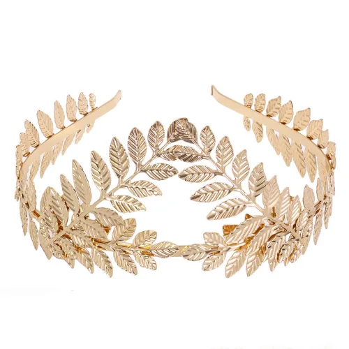 Miniatura 12 de WLBON Diadema de hojas de Halloween, corona de diosa romana, bandas para el cabello, diadema de hojas, diadema para mujer, Navidad, boda