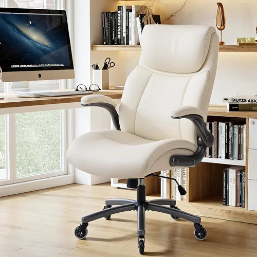 Miniatura 3 de MALOL Sillas ergonómicas de oficina ejecutivas de respaldo alto, silla de computadora resistente con soporte lumbar, brazos abatibles y tapicería