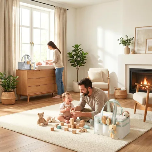 Miniatura 7 de Organizador de Pañales PeraBella XL con Asa, Bolsa de Regalo para Baby Shower, Artículos Imprescindibles para Registro de Búsqueda, Organizador