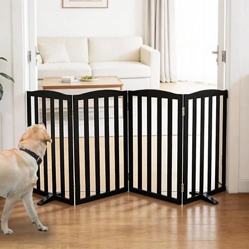Miniatura 29 de Puerta para Perros Independiente para Interiores, Puerta para Perros Plegable, Puertas para Mascotas para Entradas, Escaleras o Pasillos, Puerta