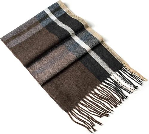 Miniatura 33 de Alpine Swiss Bufanda a cuadros para hombre, ultra suave, chal de invierno, cálido, ligero, para clima frío