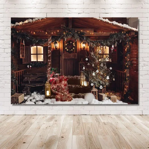 Miniatura 6 de MEHOFOND Telón de fondo de Navidad para fotografía, retrato familiar de invierno, árbol de Navidad, fondo de nieve bokeh, pancarta de fotos vintage