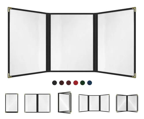 Miniatura 53 de Goodsmart - Fundas para menú de restaurante, paquete de 25 unidades, color negro, 2 vistas, soportes para menú de carga superior, cubiertas