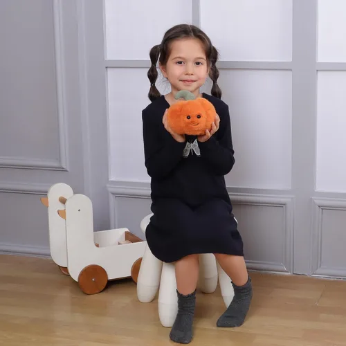 Miniatura 3 de Apricot Lamb Juguetes de verduras, peluches de calabaza fresca, animal de peluche suave, perfecto para niños (calabaza naranja, 4.5 pulgadas)