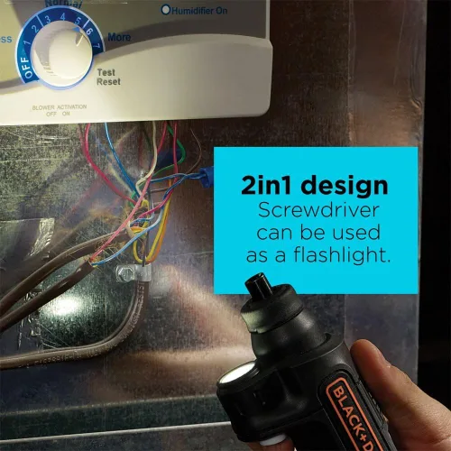 Miniatura 21 de BLACK+DECKER Destornillador inalámbrico con luz LED de 4V MAX, destornillador eléctrico con juego de 2 puntas (BDCSFL20C)