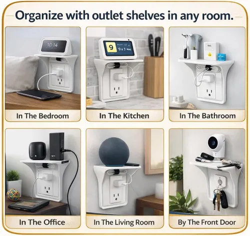 Miniatura 5 de Paquete de 2 estantes de salida – Organizador de montaje en pared para Echo Dot, HomePod Mini, Alexa y dispositivos domésticos inteligentes – Ahorro