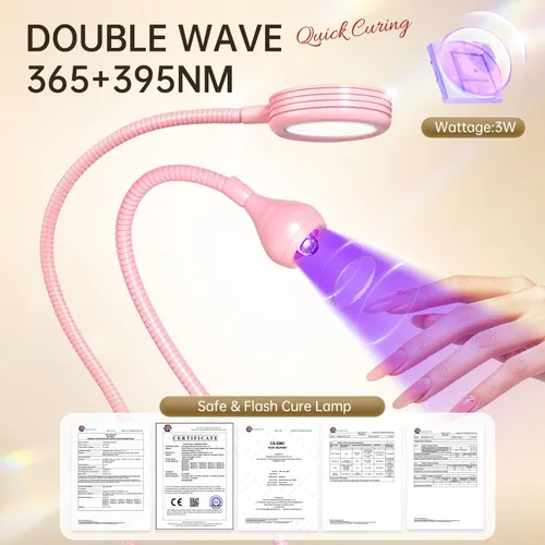 Miniatura 2 de AORAEM Lámpara LED de uñas de doble cabezal, luz LED UV de secado rápido, cuello de pato, lámpara UV secadora, luz de curado con cuello de cisne