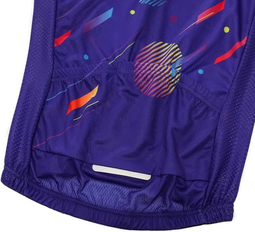 Miniatura 98 de Camiseta de ciclismo para mujer, manga corta y pantalones cortos de ciclismo acolchados para verano