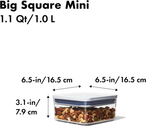 Miniatura 3 de OXO Good Grips POP - Recipiente hermético de almacenamiento de alimentos - Caja Grande Mini 1.1 Qt Ideal para bolsitas de té, suministros de Blanco