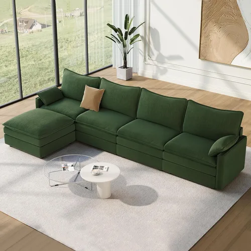 Miniatura 110 de Vesgantti 2 Piece Loveseat & 3 Seater Sofa Set, Modular Cloud Couch, Beige