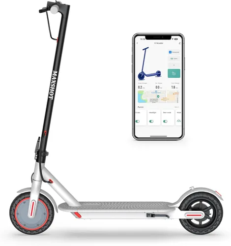 MAXSHOT Scooter eléctrico para adultos, neumáticos de 8.5/10/14 pulgadas, 19/22 mph, motor de 350 W/500 W, rango de 21-28 millas, plegable con doble