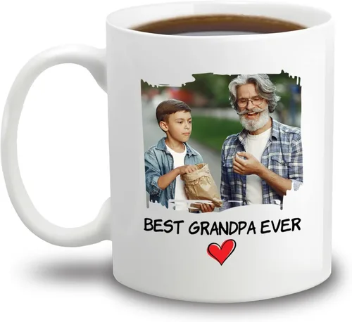Tazas con fotos personalizadas para abuelo, regalo para el mejor abuelo del mundo, taza de café personalizada para abuelo, taza para abuelos,