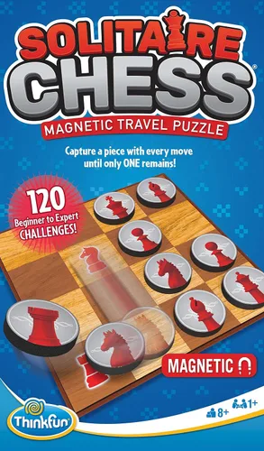 Miniatura 6 de ThinkFun Rompecabezas magnético de viaje de ajedrez solitario, juego de lógica atractivo y juguete STEM para niños y adultos, mejora la resolución