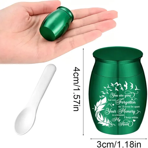Miniatura 2 de Urnas pequeñas de color para cenizas, juego de 8, mini urnas de aluminio, urnas de cremación para cenizas de humanos/mascotas, soporte para cenizas