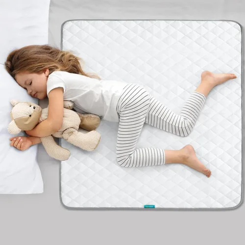 Miniatura 7 de Protector de colchón impermeable para cuna de 27 x 38 pulgadas, antideslizante y resistente, almohadilla de cama de incontinencia de 4 capas