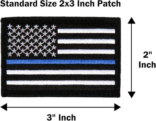 Miniatura 5 de Great 1 Thin Blue Line - Parche de bandera estadounidense, paquete de 4, policía y aplicación de la ley, 2 x 3 pulgadas, cierre de velcro/respaldo