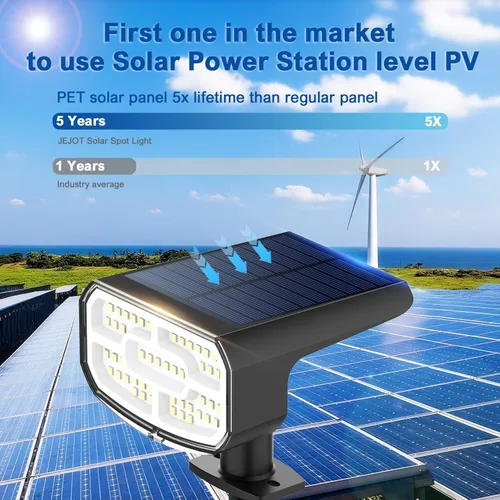 Miniatura 4 de JEJOT Luces solares para exteriores, impermeables, IP65, encendido/apagado automático, 2700 K, 2 modos de iluminación, LED súper brillante, luces
