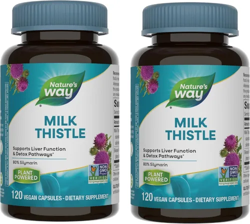 Nature's Way Cardo mariano, apoya la función hepática y las vías de desintoxicación*, 175 mg de extracto de semilla de cardo mariano estandarizado