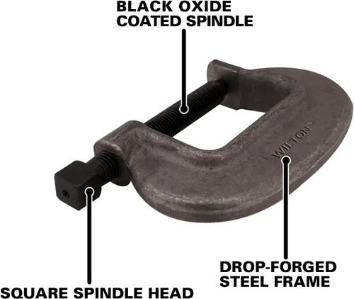 Miniatura 4 de Wilton Brute Force C-Clamp, apertura de 1-3/4", garganta de 1-7/16", 8750 libras fuerza de sujeción (modelo 1-1/2 F.C.)