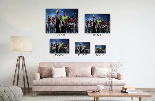 Miniatura 2 de SpiritualHands Lionel Messi - Póster en lienzo de Messi Argentina, póster de fútbol de Leo Messi para dormitorio de niños, 8 x 12 pulgadas, listo