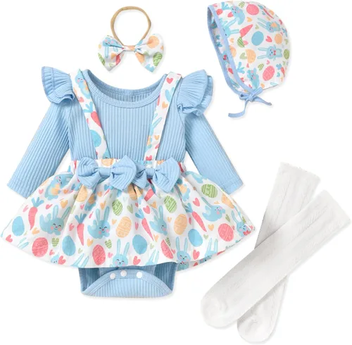 Miniatura 140 de Unutiylo Ropa de bebé recién nacida prematura con tirantes, traje de otoño e invierno, traje de manga larga con volantes