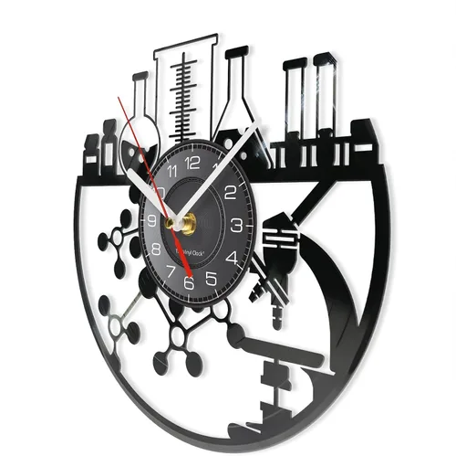 Miniatura 3 de Reloj de pared químico de 12 pulgadas, reloj de pared silencioso de cuarzo sin tictac, funciona con pilas, moderno, decorativo, química, analógico