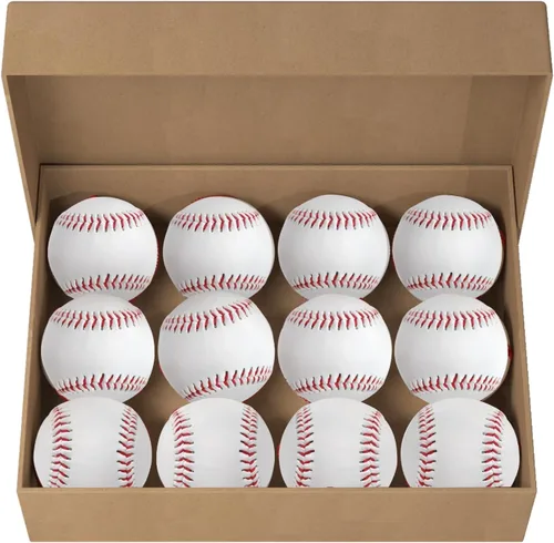 Miniatura 9 de Pelotas de béisbol para adultos sin marcar, tamaño estándar en blanco de 9 pulgadas, pelotas de béisbol juveniles para entrenamiento de liga