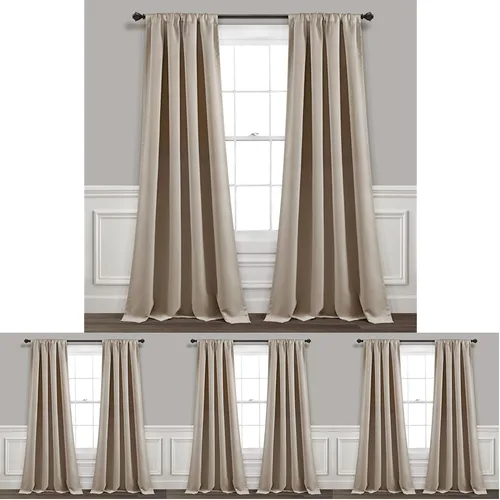 Miniatura 14 de Lush Decor Paneles de cortinas aisladas para oscurecer la habitación, con bolsillo para barra, par de cortinas largas para dormitorio o sala