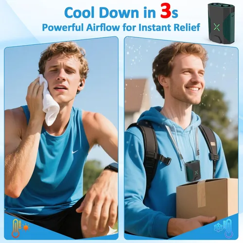 Miniatura 5 de Fotgear Mini ventilador de cintura portátil, 100 velocidades, 36000 rpm, flujo de aire fuerte, 4500 mAh, alimentado por batería, máximo 16 horas