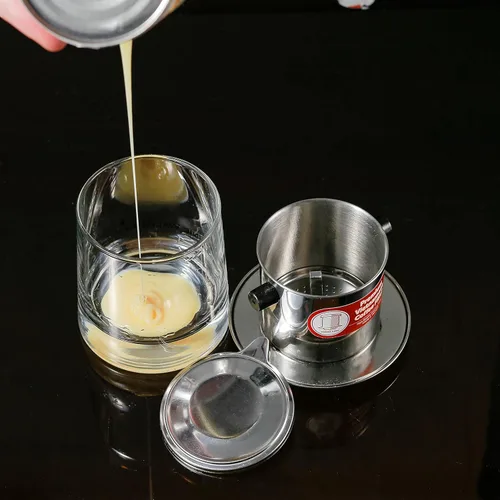 Miniatura 4 de Juego de filtros de café vietnamita También se le conoce como cafetera vietnamita o prensa extragrande, Acero inoxidable