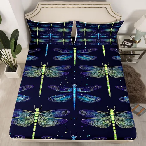 Miniatura 10 de Sábana bajera ajustable de tamaño individual para niños, diseño de animales marinos náuticos, juego de ropa de cama coral bajo el mar, juego de ropa