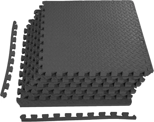 Miniatura 21 de BalanceFrom Baldosa de Espuma EVA Entrelazada para Ejercicio de 24 x 24 pulgadas – Suelo de Rompecabezas Antideslizante para Gimnasio en Casa, Azul