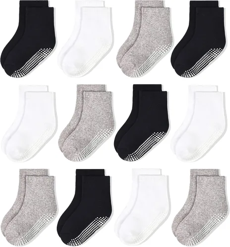 Miniatura 12 de HYCLES Calcetines de agarre para niños pequeños, calcetines antideslizantes para el suelo con agarre para niños de 1 a 10 años y niñas de 6 a 12