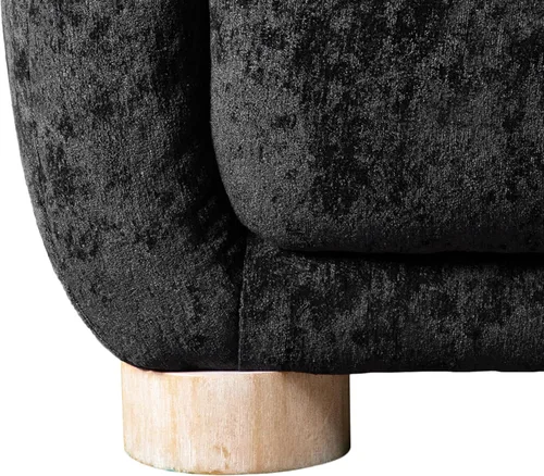 Miniatura 21 de Furniture of America Amara Modern - Juego de sofá tapizado de felpilla de 3 piezas con reposabrazos inclinados, sillón de madera, sofá biplaza