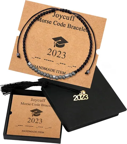 JoycuFF Regalos inspiradores para niñas pulseras con código morse para mujer joyería única para hija mamá papá hijo regalo de amistad para mejores