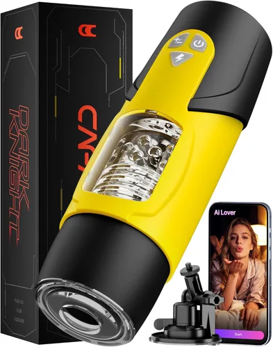 Masturbador automático masculino, taza de masturbadores masculinos con 7 modos de empuje y rotación para estimulación del pene, juguete eléctrico de