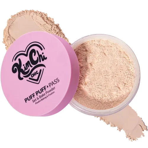 Miniatura 15 de Kimchi Chic Beauty Puff Puff Pass Set y polvo fijador Bake para maquillaje, borla de polvo facial suelto extra esponjoso, maquillaje facial suave