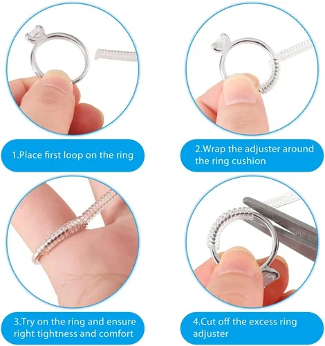 Miniatura 4 de DIYASY Anillo de ajuste de tamaño de anillo protector para anillos sueltos de boda y compromiso
