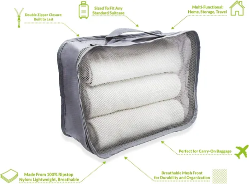 Miniatura 3 de Rolling Nomad Juego de 4 cubos de embalaje para maletas, viajes, camping